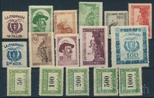 Nyugat Magyarország (VII.) 1921 16 db bélyeg, Bodor vizsgálójellel