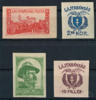 Nyugat Magyarország (VII.) 1921 4 db vágott bélyeg, Bodor vizsgálójellel