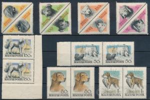 1956 Magyarországi kutyafajták I. sor párokban (1,20Ft törés / fold)