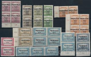 Megszállási és helyi kiadás - Nyugat Magyarország (IV.) 1921 Arató, Parlament 31 db bélyeg összefüggésekben, közte 4 db hármaslyukasztással, mind Bodor vizsgálójellel