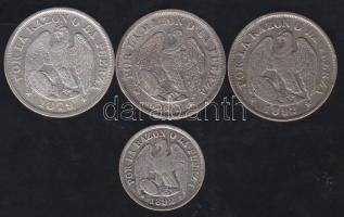 Chile 1867-1892 20c Ag (3x), 1892. 1D Ag T:3 ph