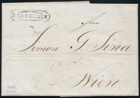 1842 Levél 12kr portóval, "DEBRECZIN" - Bécs