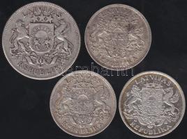 Lettország 1924. 1L Ag (3x), 1925. 2L Ag T:2,3