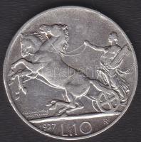 Olaszország 1927R 10L Ag T:3+ ph