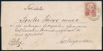 1873 Réznyomat 5kr levélen "PILIS-MARÓTH / ESZTERG. M." (Gudlin 400 pont)