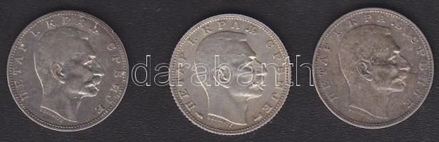Szerbia 1904. 1D Ag, 1912. 1D Ag, 1915. 1D Ag T:2+,3+