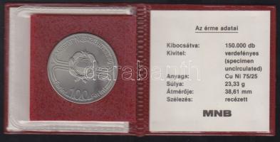 1982. 100Ft "Labdarúgó VB" T:BU Eredeti tokban, tanúsítvánnyal!