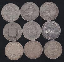 Belgium 1886-1912 50c Ag (9x) T:3,3/4