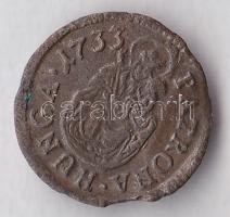 III. Károly 1733KB Dénár Ag (ÉH 1209/b) T:3