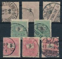 1899 8 db Feketeszámú Krajcáros bélyeg csillagidom vízjellel