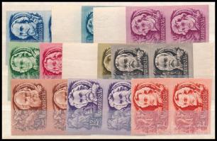 1948 Költők vágott sor párokban (40.000) / Mi 1023-1032 imperforate pairs