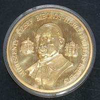 1991. "Napjaink magyar történelme - Mindszenty József" nagyalakú, piefort (vastag), aranyozott emlékérem T:PP Csak 6000db!