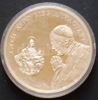 1991. "Napjaink magyar történelme - II. János Pál Pápa látogatása-Budapest" nagyalakú, piefort (vastag), aranyozott emlékérem T:PP