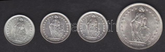 Svájc 1953-65 1/2Fr Ag (3x) + 1963. 2Fr Ag T:1/2,1