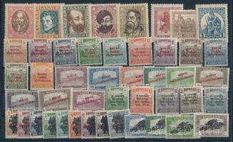 1919-1920 4 db komplett és 1 db hiányos sor, stecklapon