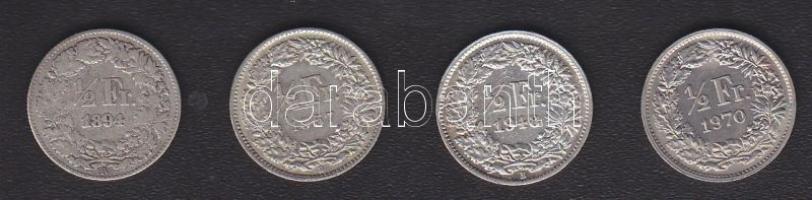 Svájc 1894-1970 1/2Fr Ag (15x) mind klf évszámúak! T:1/2,2,3