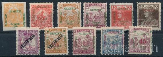 Szeged 1919 11 db bélyeg Bodor vizsgálójellel