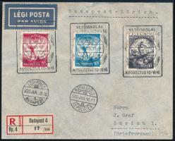 1935 Ajánlott légiposta küldemény Budapestről Zürichbe