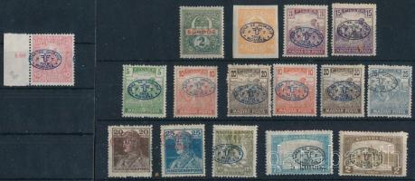Debrecen (I.) 1919 16 db bélyeg 2 kis stecklapon, Bodor vizsgálójellel