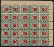 1915 Kisegítő portó ívsarki 25-ös tömb III. vízjellel, számvízjellel