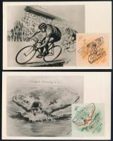 1953 Népstadion sor 4 klf értéke CM-en. A legkorábbi CM-ek közül valók!