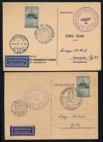 1948 2 db alkalmi légiposta küldemény a Cegléd-Budapest és a Nyíregyháza-Budapest útvonalról