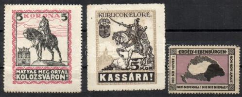 3 db irredenta levélzáró