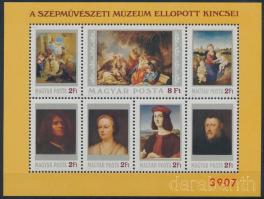 1984 Festmény XXII. - A Szépművészeti Múzeum ellopott kincsei ajándék blokk