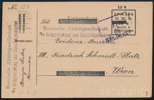 1920 Felülnyomott futott levelezőlap Bécsbe, Bodor vizsgálójellel