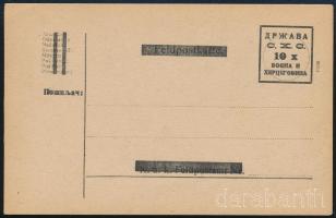 1920 Felülnyomott levelezőlap, használatlan Bodor vizsgálójellel
