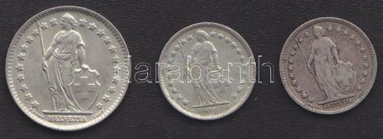 Svájc 1909-1963 1/2Fr Ag (6x) mind klf évszámmal + 1964. 1Fr Ag T:2-/3