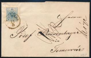 1858 Levél 9kr MP III b szép nyomattal bérmentesítve "FOGARAS" - "TEMESVÁR"