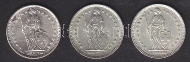 Svájc 1963-65 2Fr Ag (3x) T:1/2,2-