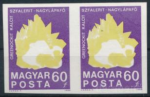 1969 100 éves a Magyar Állami Földtani intézet 60f vágott pár fekete színnyomat nélkül