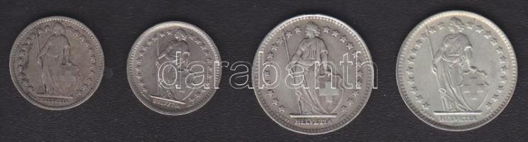 Svájc 1914-1968 1/2Fr Ag (11x) mind klf évszámmal + 1945. 1Fr Ag, 1964. 1Fr Ag T:2+,2/3,3