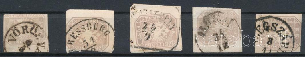 1863 5 db Hírlapbélyeg
