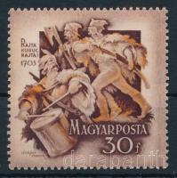 1953 II. Rákóczi Ferenc 30f számvízjellel (rozsda / stain)