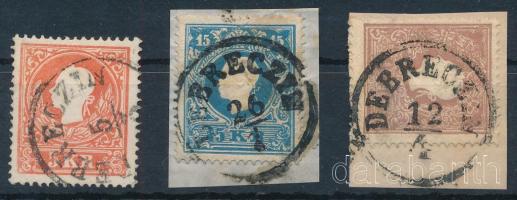 1858 3 klf bélyeg, I. és II. típusok