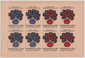 1912 Virágkiállítás Budapest kisív, kék-piros