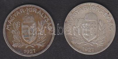 1927. 1P Ag (2x) T:2,3+