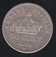 Franciaország/Második Császárság 1865BB 50c Ag T:2-