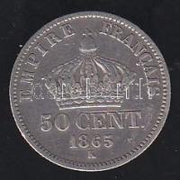 Franciaország/Második Császárság 1865K 50c Ag T:2/2-