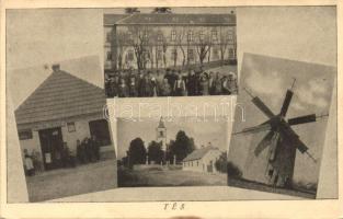 Tés Mazák József üzletével és szélmalommal