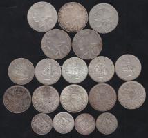 Ausztria 1925-1973 1/2Sch Ag (4x), 1Sch Ag (5x), 5Sch Ag (5x), 10Sch Ag (5x) összesen 19db! T:2,2/3,3