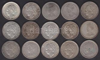 Hollandia 1917-41. 10c Ag (15x)mind klf évszámokkal T:1/2,2,3