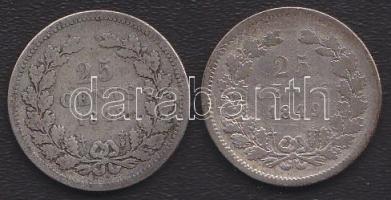 Hollandia 1848-49 25c Ag (2x) T:3