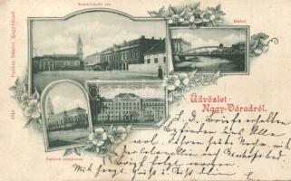 1899 Nagyvárad with Military school and synagogue