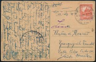 1931 Képeslap Budapestről Ekvádorba. Ritka destináció!!
