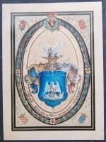 Bóné Kálmán kézzel festett családi címere (akvarell)