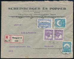 1929 Ajánlott levél 5 db bélyeggel Bécsbe